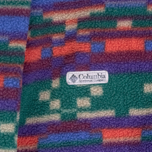 Vintage 90s Columbia Sportswear Aztec Navajo Fleece Sweater Men's Size L Retro - Picture 4 of 14